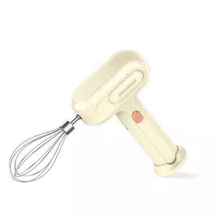 Decakila Hand Mixer 25W 3 Speeds 2 Attachments Rechargeable 1500mAh 2 Pcs Whisk Sticks 1 Pcs USB Charging Line KMMX018E