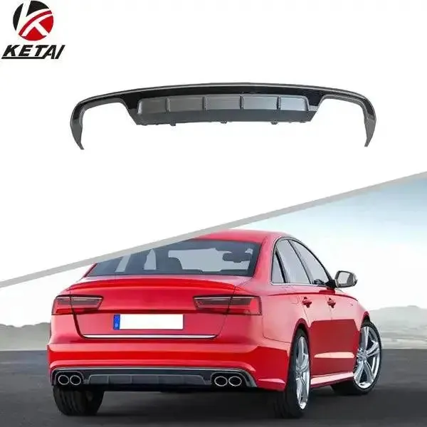 Normal S6 Style Rear Bumper Diffuser Compatible With AUDI A6 2016-2018