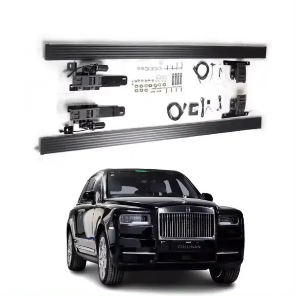 Waterproof Electric Side Step Carbon Fiber Printed Electric Running Board Compatible With Rolls-Royce Cullinan 2019-2024