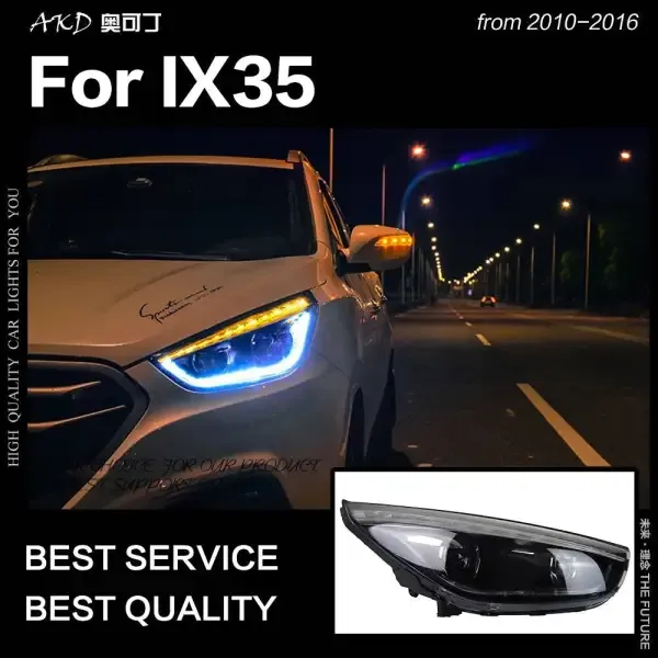 LED Headlight DRL Hid Bi Xenon Compatible With Hyundai IX35 2010-2016 New Tucson