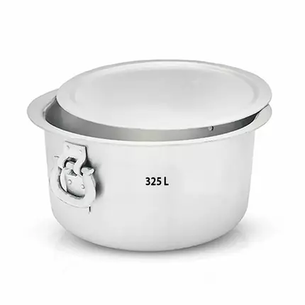 Nadstar8 Aluminium Sufuria 325L with Lid & Handle 41.5KG Gauge 5G 5.40MM Aluminium Tapela, Patila with Handles Commercial Tope No.72