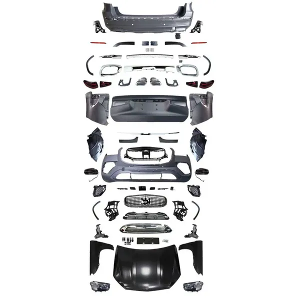 Upgrade Facelift Convert To Gls W167 X167 2021 Maybach Kit Bumper Grill Headlight Taillight Trunnk Fender Bodykit CC-6277 Compatible With Mercedes Gl Gls W166 X166 2012-2016