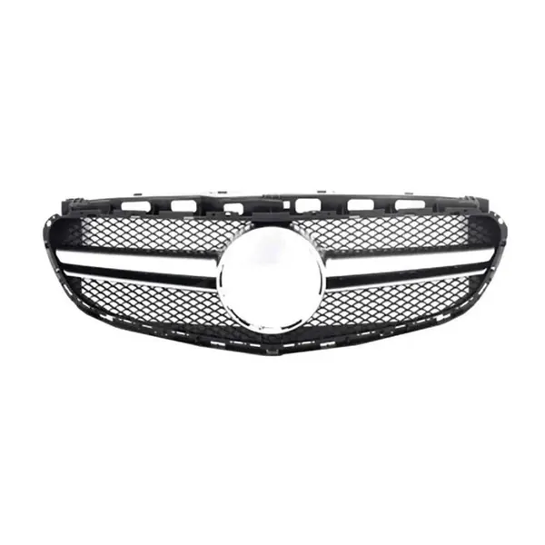 Upgrade Front Bumper Amg Show Grill Silver Gc W212-003 CC-9704 Compatible With Mercedes Benz E Class W212 Lci 2014-2016