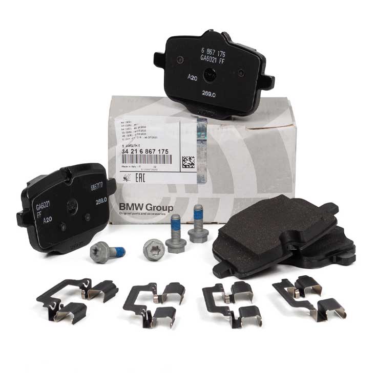 BMW Genuine BRAKE PAD REAR AXEL 5 (F10, F11) 6 (F12, F13, F06) X3 (G01, F97) X4 (G02, F98) 34216867175