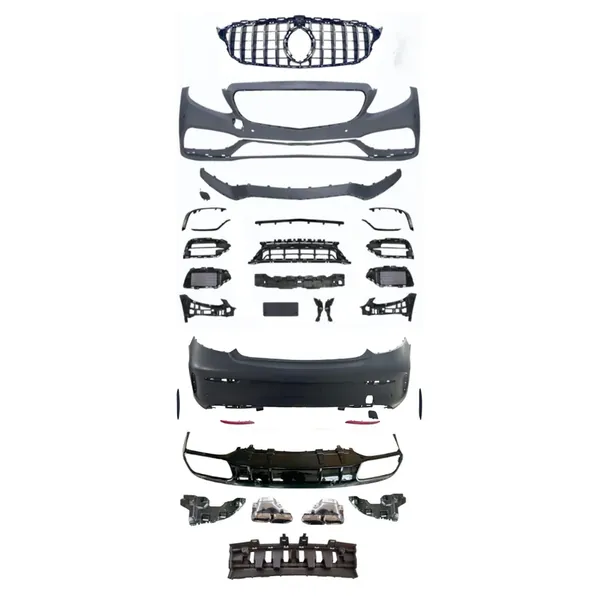 Upgrade Facelift Convert To C63amg Amg Bodykit Front Rear Bumper Diffuser Exhaust Tip CC-9657 Compatible With Mercedes Benz C Class Coupe C205 2016-2021
