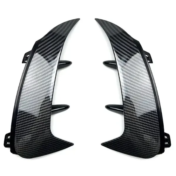 Amg Bumper Rear Splitter Lip Canards Skirts Flag 2 Zst-231 Carbon Fiber Look CC-3755 Compatible With Mercedes Benz A Class W177 2018+