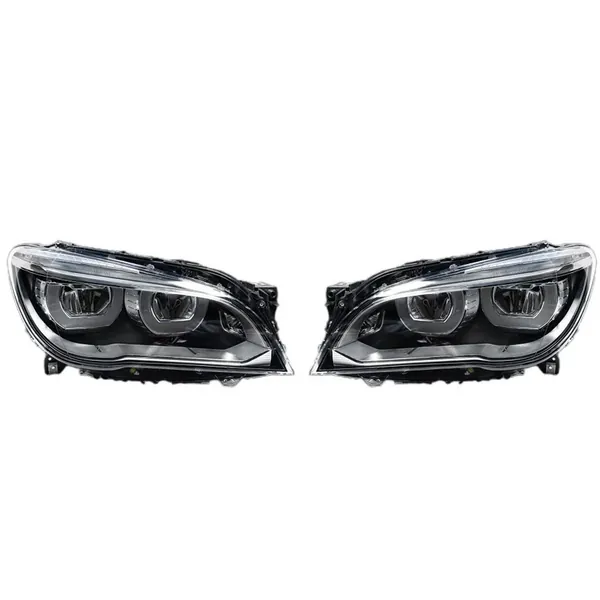 Upgraded Head Light Lamp Xenon Headlight Retrofit Upgrade Modified Led Drl Hid Lci Style CC-6429 Compatible With Bmw 7 Series F02 2009-2013 Car Front