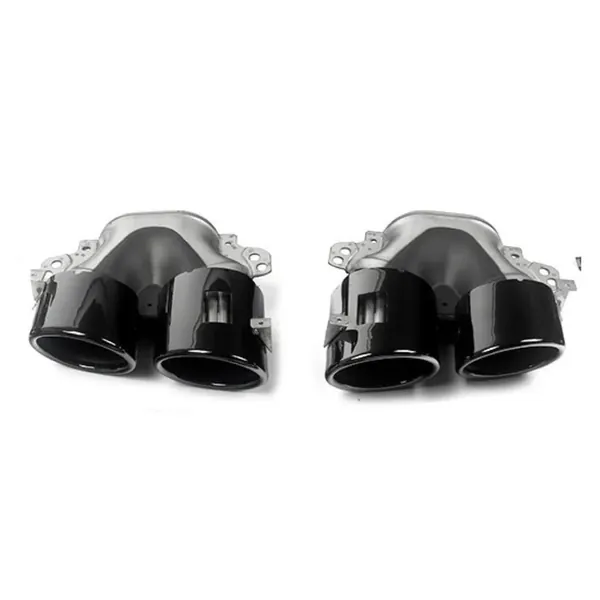 Amg Exhaust Tip Pipe Dual Round Black Gc W167-016 CC-9731 Compatible With Mercedes Benz Gls Gle W167 X167 2019-2025