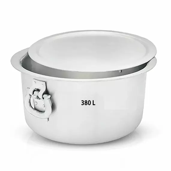 Nadstar8 Aluminium Sufuria 380L with Lid & Handle 46KG Gauge 5G 5.40MM Aluminium Tapela, Patila with Handles Commercial Tope No.74