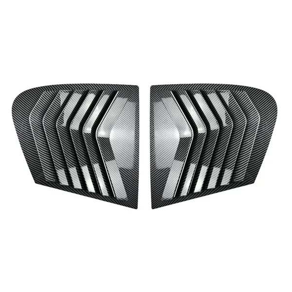 Rear Side Window Mirror Louver Spoiler Cover Carbon Fiber Look Zst-453 Cf CC-6067 Compatible With Bmw 1 Series F20 2011-2018