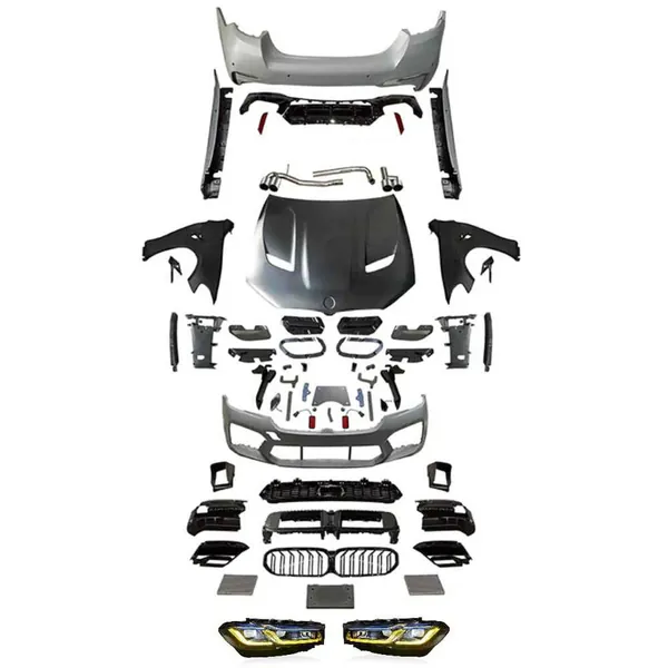 Cs Hood Fender Bodykit Bumper Yellow Drl Headlight CC-9720 Compatible With Bmw 5 Series F10 F18 2010-2017 To 2021+ G30 G38 F90 Lci M5 M Sports Csm5 Upgrade Facelift Conversion