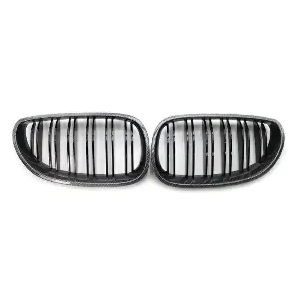 Front Bumper Grill Carbon Fiber Look CC-1561 Compatible With Bmw 5 Series E60 2006-2010
