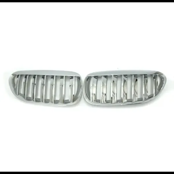 Front Bumper Grill Chrome And Black CC-1582 Compatible With Bmw 6 Series E63 2004-2010