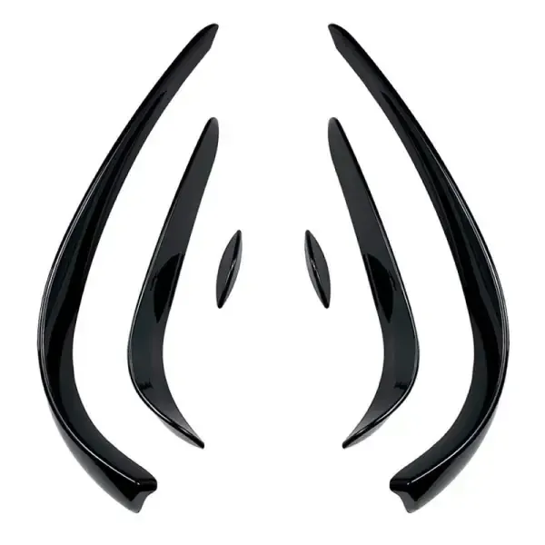 Front Bumper Lip Splitter Skirts Flag Spoiler Zst-352 Gb Glossy Black CC-4211 Compatible With Mercedes C Class W205 2015-2019 Amg C43 C63