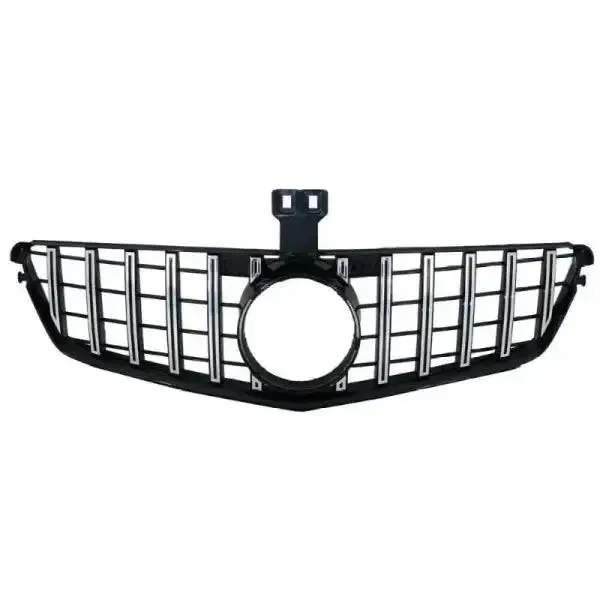 Front Bumper Show Grill Gtr Silver CC-1713 Compatible With Mercedes Benz C Class W204 2007-2014