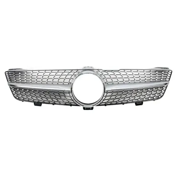 Front Bumper Show Grill Diamond Silver CC-3146 Compatible With Mercedes Cls Class W219 2008-2011