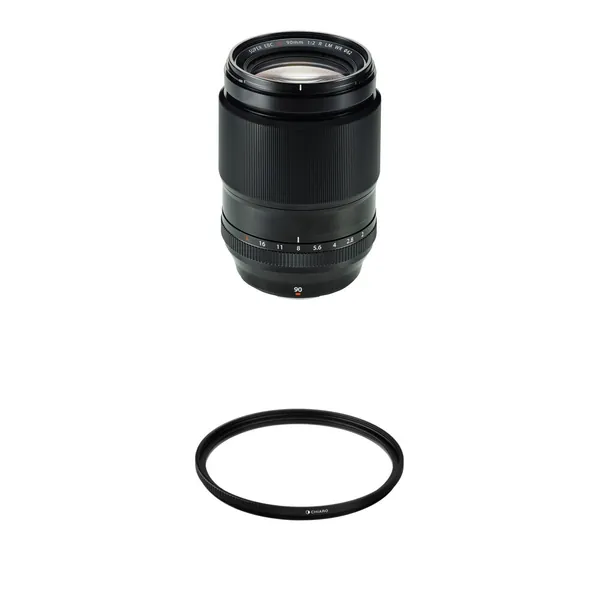 FUJIFILM XF 90mm f/2 R LM WR Lens with UV Filter Kit