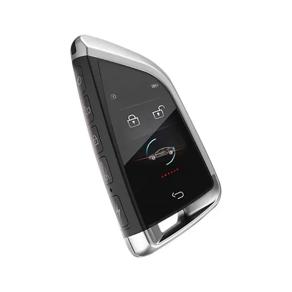 Lcd Led Smart Keyless Key Sk06 Silver CC-9359 Compatible With Audi Bmw Mercedes Jaguar Range Rover Porsche Volkswagen Skoda Volvo Nissan Jeep Maruti Toyota Hyndai Kia Ferrari Lamborghini Mini Cooper