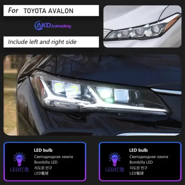 LED Headlight Projector Lens Headlights DRL Head Lamp Dynamic Signal Compatible With Toyota Avalon 2018-2023