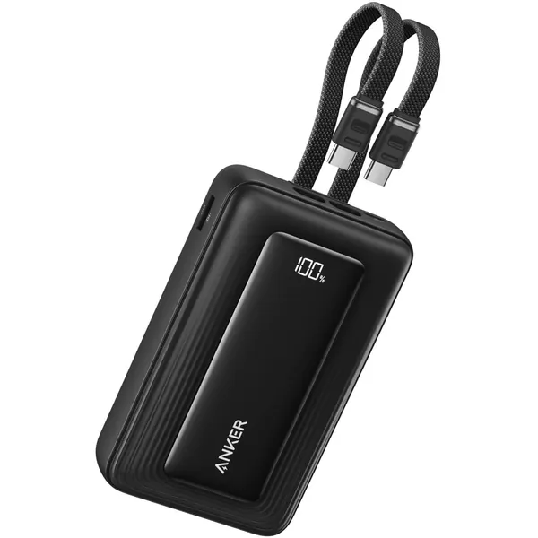 Anker Zolo 20k 45W Power Bank with Built-In Dual USB-C Cables (Black)