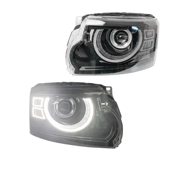 Front Light LED DRL Turn Signal LED Lens Projector Head Lamp Assembly Compatible With Land Rover Discovery 3 4 2010-2017