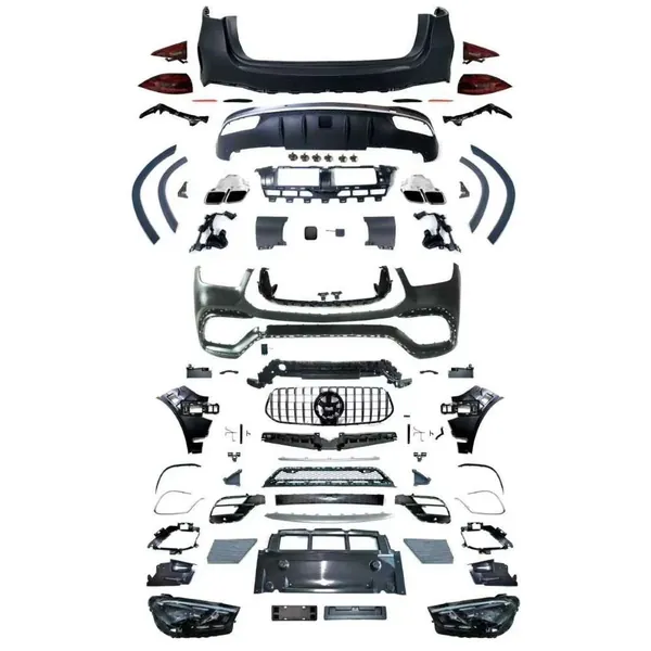 Upgrade Facelift Covert To 2023+ Gle63 Lci Amg Bodykit Bumper Grill Diffuser Headlight Taillight Hood Fender After Lip 1:1 CC-8532 Compatible With Mercedes Benz Gle W167 2020-2023