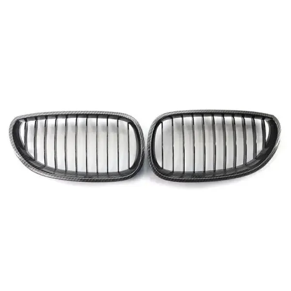 Front Bumper Show Grill Carbon Fiber Single CC-3089 Compatible With Bmw 5 Series E60 2004-2009