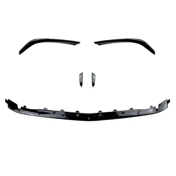 Amg Bumper Front Splitter Lip Canards Skirts Flag 5 Part Zst-532a Zst-532bc Zst-113d Glossy Black CC-3748 Compatible With Mercedes Benz A Class W177 2018+