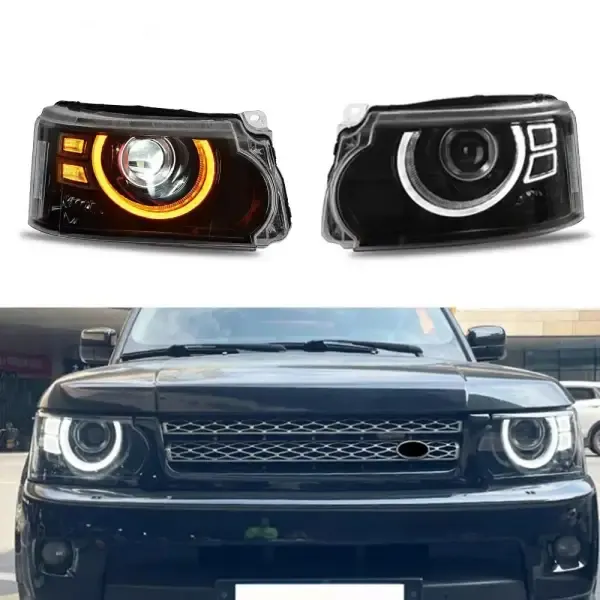 LED Headlight Upgrade Defender Style Headlights Automobile Parts Compatible With Land Rover Range Rover Sport 2010-2013 L320