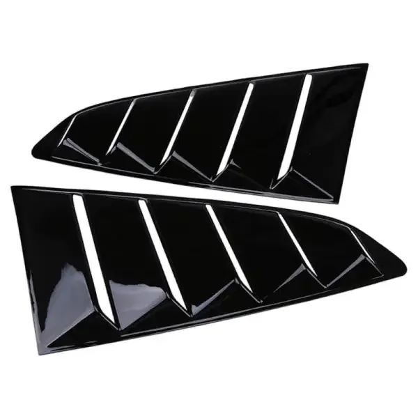 Rear Window Vent Outlet Louver Fender Trim Glossy Black Mustang S Window Louver 15 Glossy Black CC-1954 Compatible With Ford Mustang Sport 2015-2018