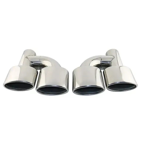 Rear Muffler Exhaust Pipe Tips Silver Round GC W204-010 CC-5515 Compatible With Mercedes Benz C Class W204 2007-2014 E Class W212 2009-2014 Cla W219 S Class W221 2008-2014