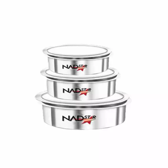 Nadstar8 Aluminum Sufuria 3pcs With Lid 16-18-20 Cookware Set Tope Cooking Pot with Lid and Handle for Commercial Use - Kitchen Heavy Duty