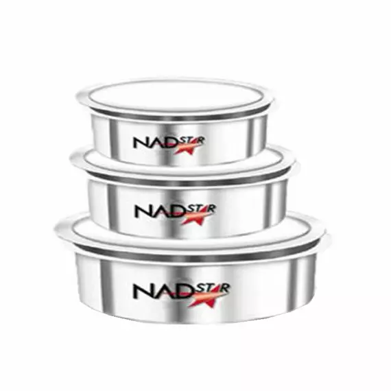 Nadstar8 Aluminium Sufuria 3pcs with Lid & Handle 28-29-30 Cookware Set Tope Cooking Pot with Lid for Commercial Use - Kitchen Heavy Duty