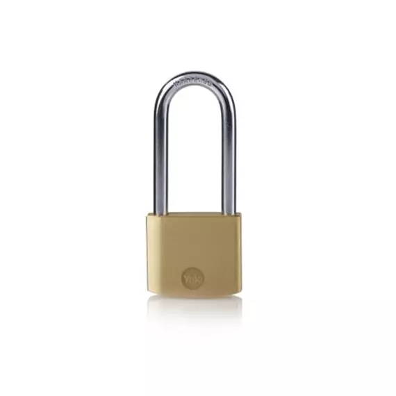 Yale Padlock 40mm Boron With Long Shackle Brass Polished