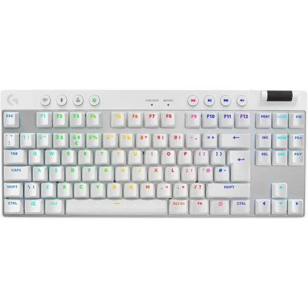 Logitech G PRO X TKL LIGHTSPEED Wireless RGB Gaming Keyboard (White, Tactile)