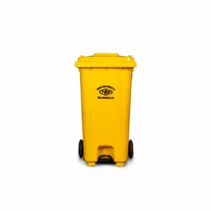 TBP Dustbin 240L with Two Wheels & Metal Pedal TBP-240U-RED/YELLOW