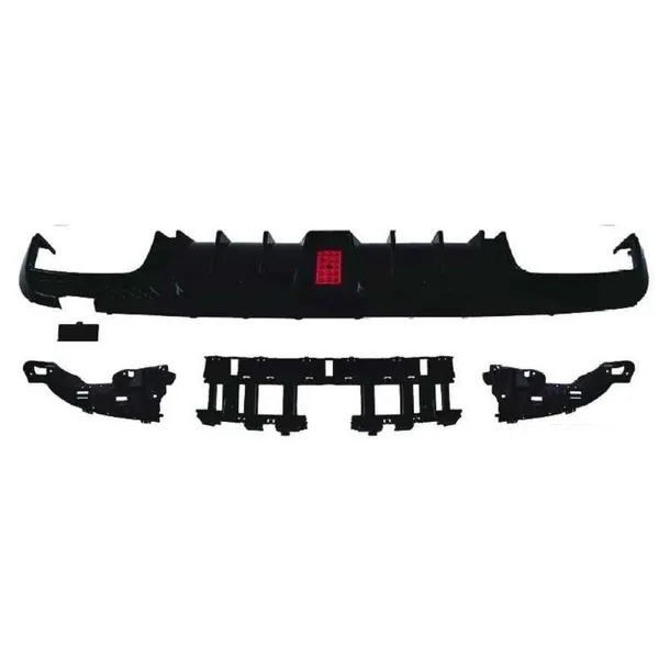 Amg Rear Bumper Upgrade Convert To Amg Amg C63 After Rear Lip Diffuser Brabus Style Glossy Black Gc W205-028 Gb CC-9527 Compatible With Mercedes Benz C Class W205 2015-2021