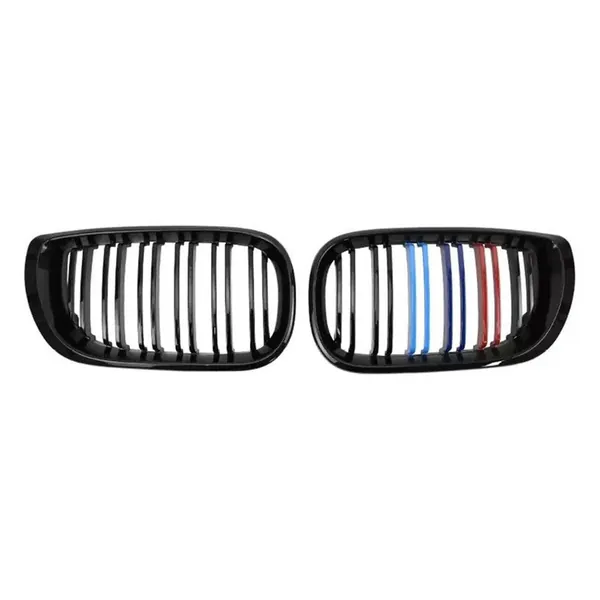 Upgrade Front Bumper Show Grill Tri Colour 4 Door CC-9142 Compatible With Bmw 3 Series E46 Lci 2001-2004
