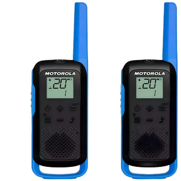 Motorola T62 Handheld Walkie Talkie Digital Intercom Outdoor Adventures 20Channels 8 km Range Communication Radio(Twin Pack)