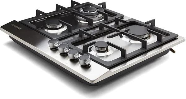 Nikai 4 Burner Built-In Gas Hob with Autoignition, Comes with 1 Year Warranty, NGH3005N Tanzania - Stainless Steel, Silver