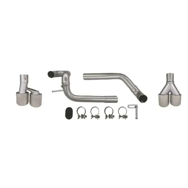 Exhaust Tips Tail Pipe Midpipe Muffler With Clamp Akrapovic Chrome M5 Style E60-015 Gc CC-9204 Compatible With Bmw 5 Series E60 2004-2010