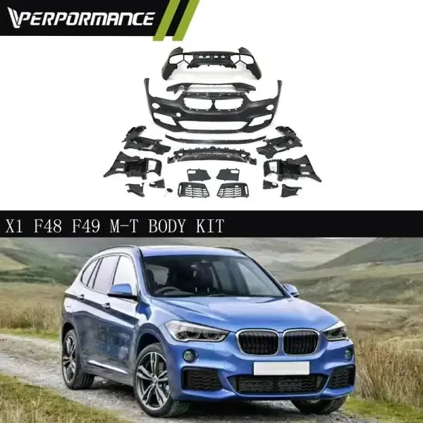 MT Style PP Material Complete Body Kit Compatible With BMW X1 F48 2014-2021