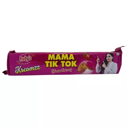 Mama Tik Tok Kreamzz Strawberry Biscuit 150g (Pack of 48 Pcs)