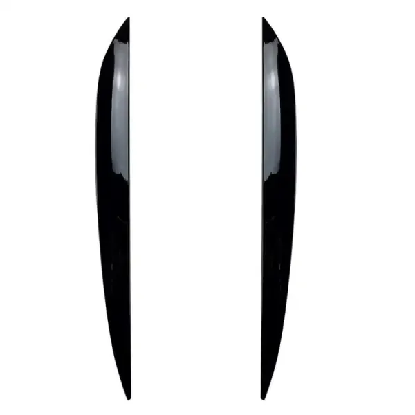 Front Headlight Eyebrow Lip Splitter Skirts Flag Zst-246 Gb Glossy Black CC-4476 Compatible With Volkswagen Touareg 2010-2018