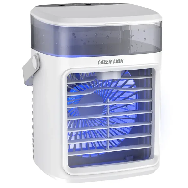 Green Lion Rechargeable Air Cooler Fan with 400mL Water Tank - White