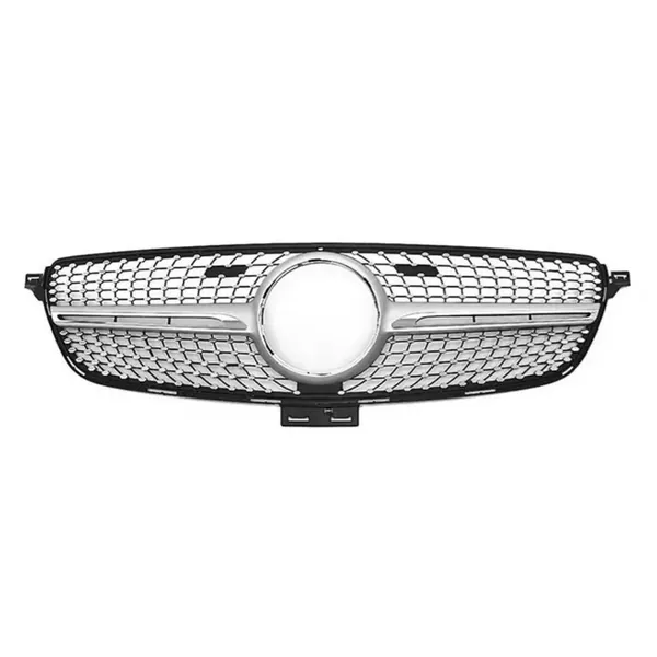 Upgrade Front Bumper Amg Show Grill Diamond Silver Gc CC-9606 Compatible With Mercedes Benz Gle W166 2016-2019