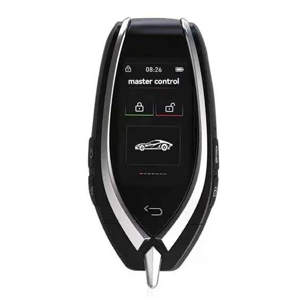 Lcd Led Smart Keyless Key Cf930 Silver CC-9370 Compatible With Audi Bmw Mercedes Jaguar Range Rover Porsche Volkswagen Skoda Volvo Nissan Jeep Maruti Toyota Hyndai Bentley Ferrari Lamborghini Mini Coo