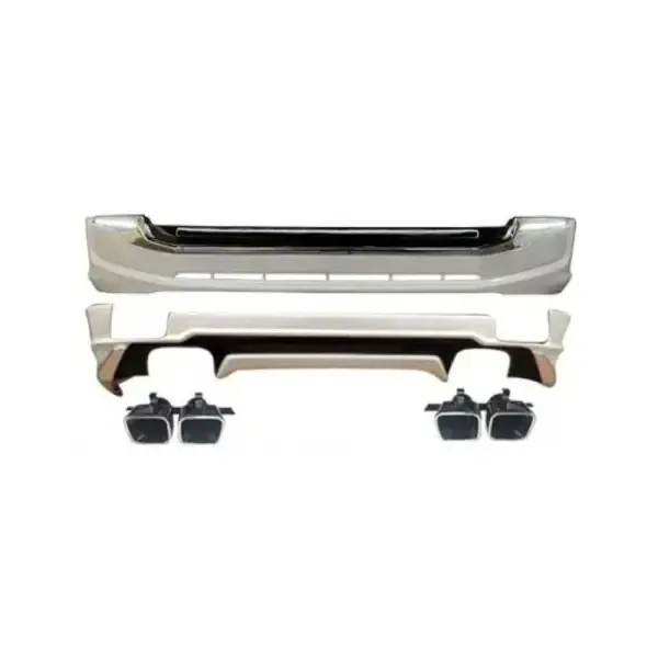 Front Rear Bumper Lip Splitter Diffuser Exhaust Tips Bodykit CC-5444 Compatible With Toyota Land Cruiser Prado Fj150 2018