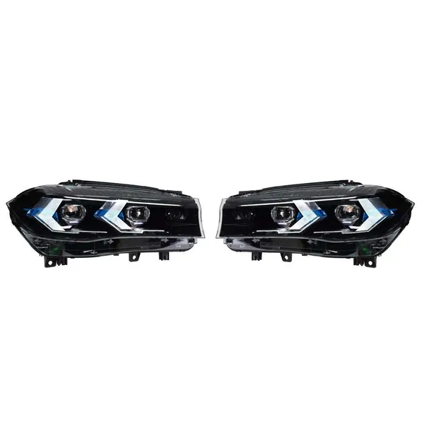 Front Upgraded Head Light Lamp Xenon Headlight Retrofit Upgrade Modified Led Drl Hid G05 Style CC-8461 Compatible With Bmw X5 F15 2014-2019
