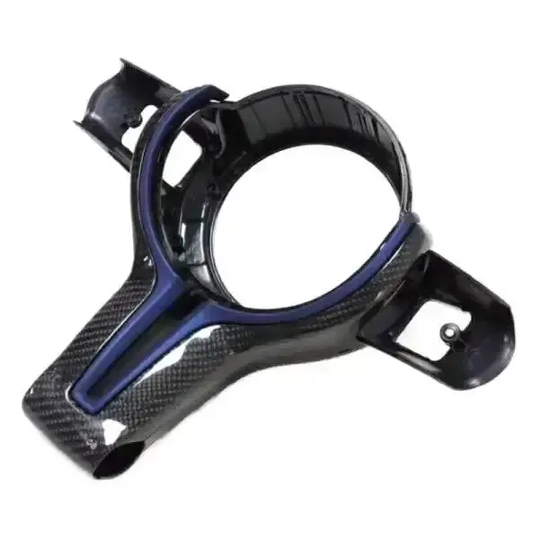 M Sports Steering Wheel Trim C/f Blue CC-2692 Compatible With BMW 1 2 4 Series 3 Series F30 F34 5 Series F10 6 Series F06 F12 7 Series F02 X1 F48 X3 F25 X4 F26 X5 F15 X6 F16